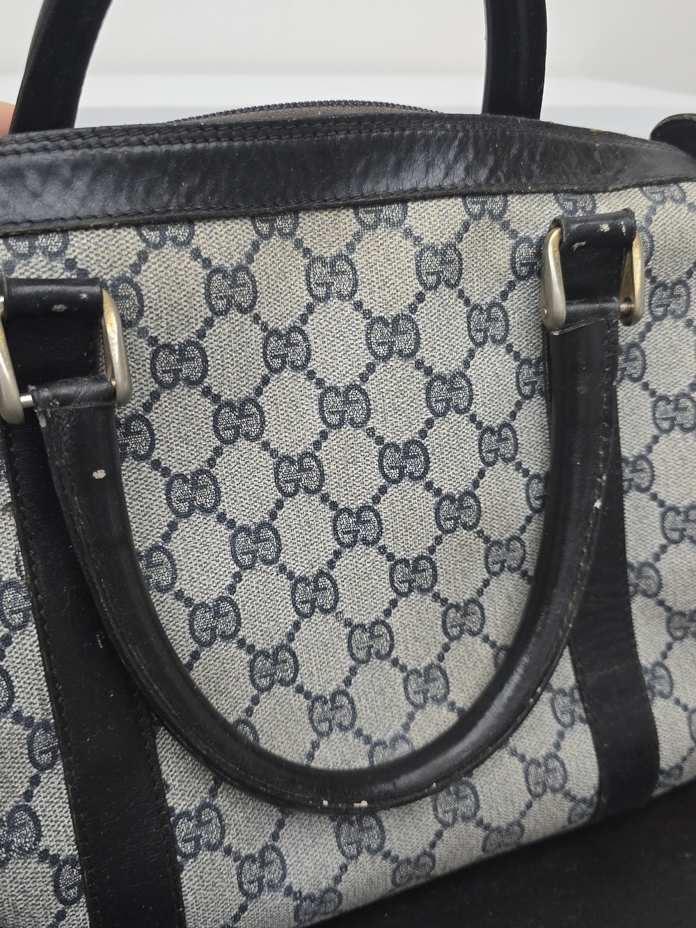 Gucci Monogram Boston Bag in Tan and Black - Picture 8 of 13
